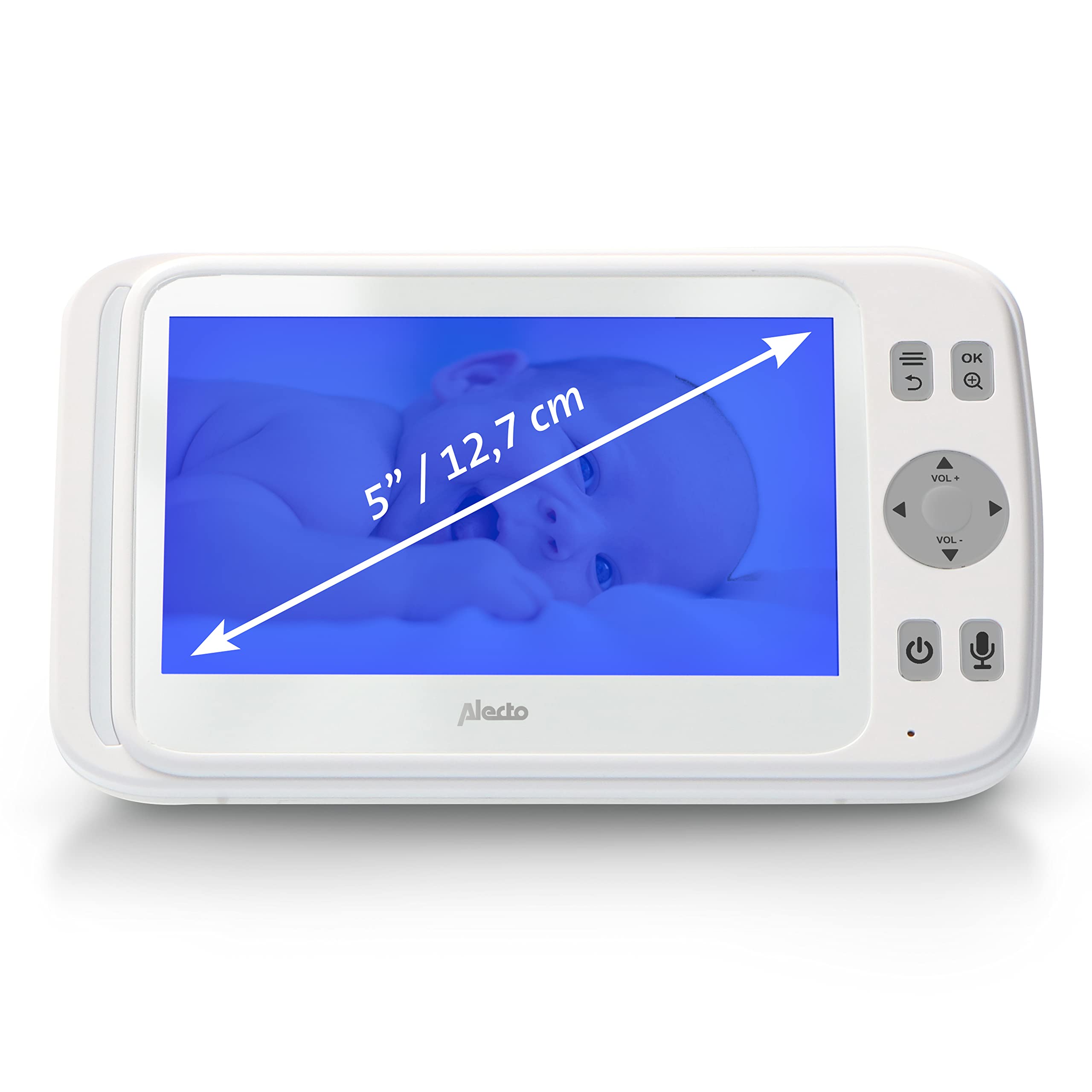 Alecto DVM-275 - Vigilabebés con cámara y Pantalla en Color de 5", Blanco