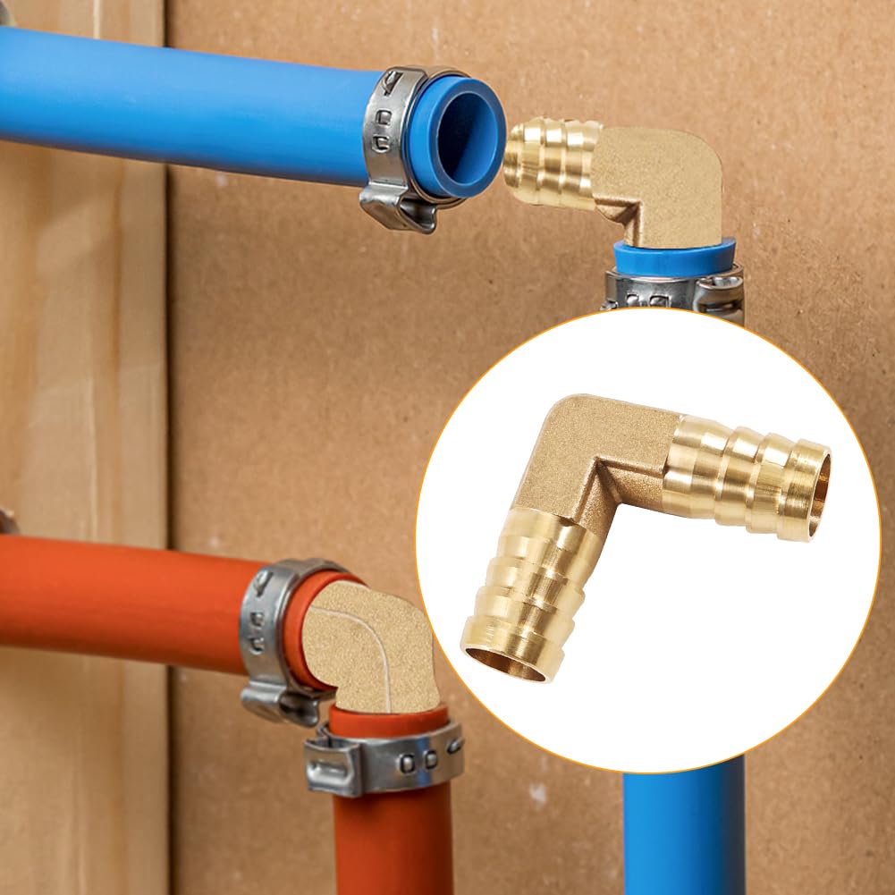 2 adattatori per tubi in ottone, 16 mm, 90 gradi, connettore esterno, connettore per tubo angolare, collegamento per aria olio