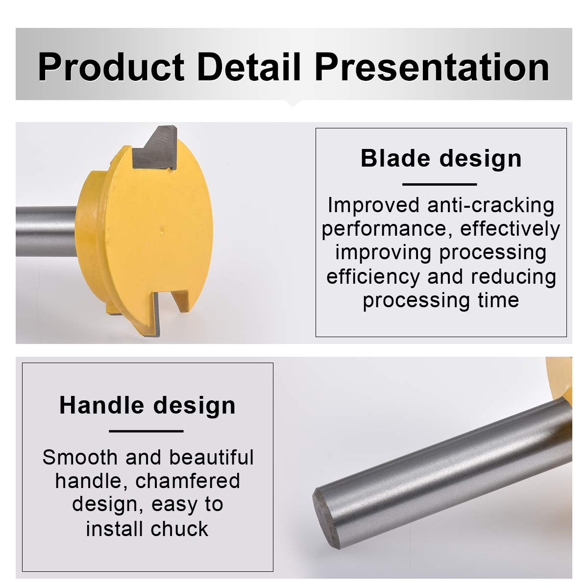 FAXIOAWA 1/2 "Gambo Cassetto Giunto Anteriore Dritto Rail & Stile Router Bit Fresa Scalpello Taglierina Utensili per la Lavorazione del Legno Reversibile