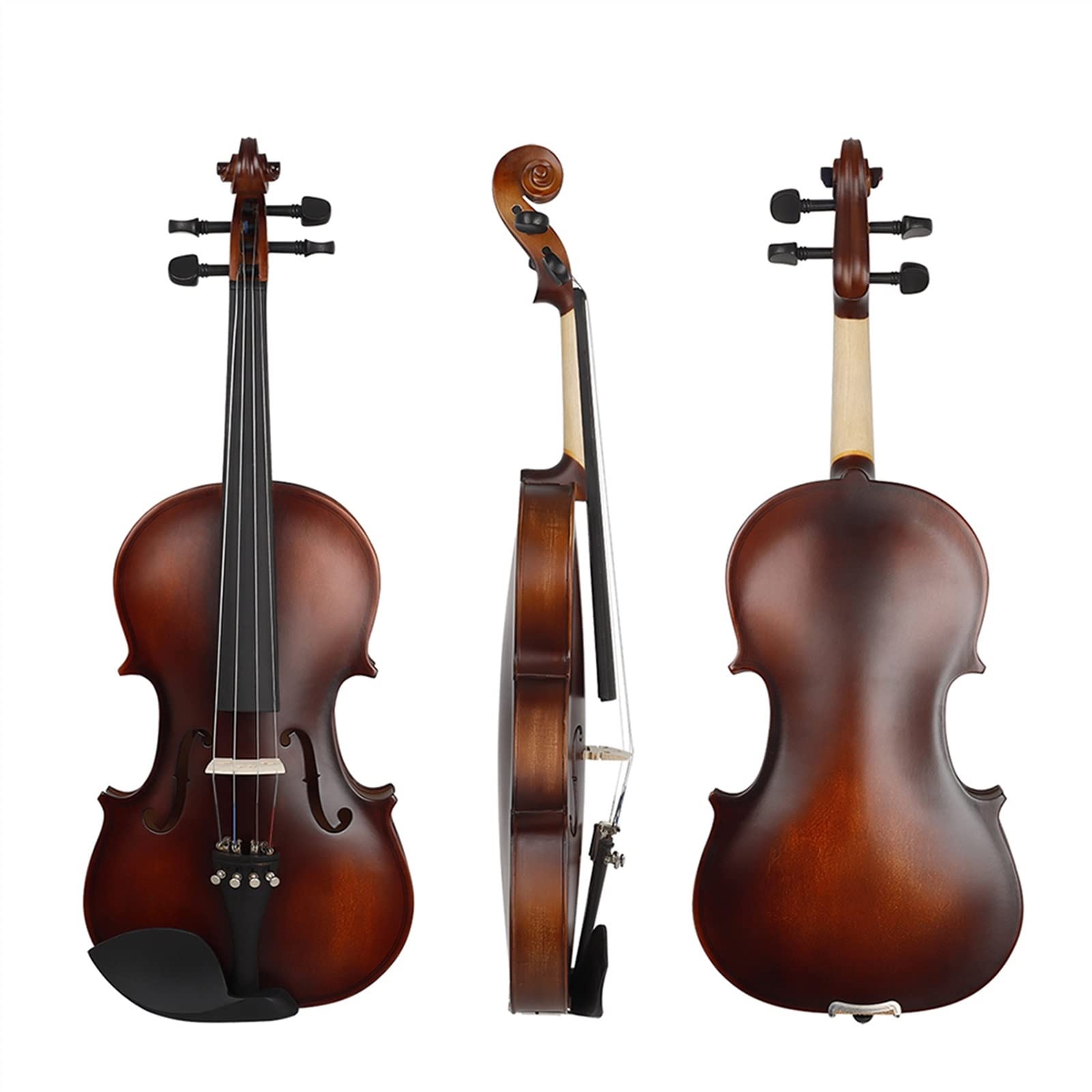 4/4 Skrzypce Basswood Body Head Hebanowa Podstrunnica Peg Chin Rest Tailpiece Skrzypce Dla Początkujących Z Etui Początkujące Skrzypce