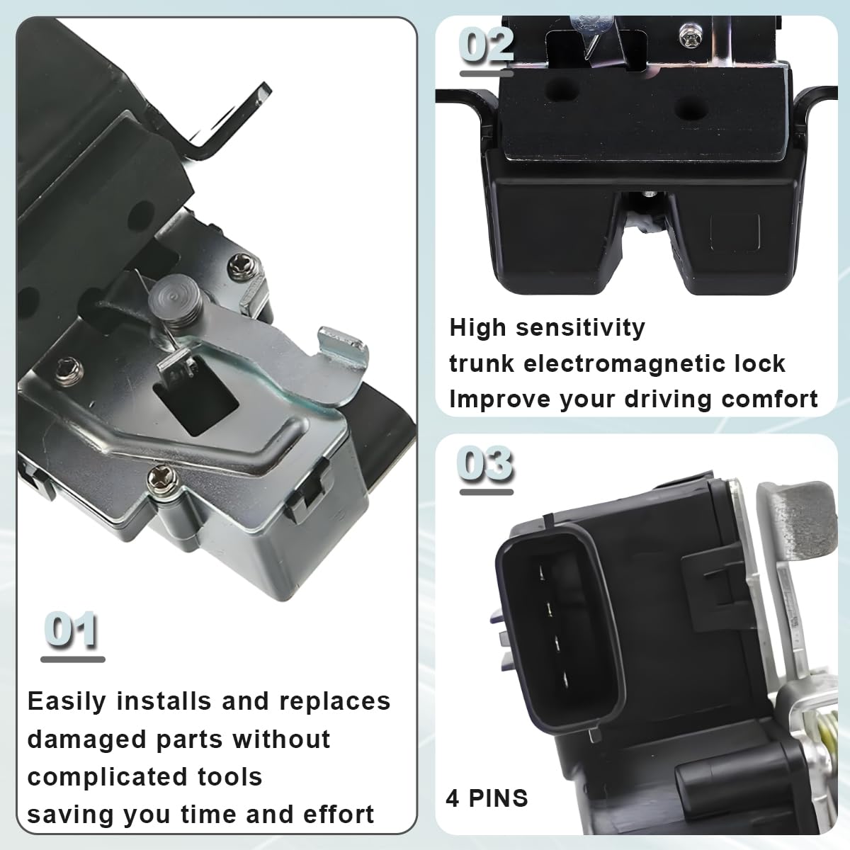 ZAMDOE 812301H000 Cerradura de Puerta Trasera de Repuesto para Hyundai ix20 [2010-2019] para Kia Ceed [2009-2012] Sorento Soul Venga Actuador del pestillo de cierre del portón trasero del maletero