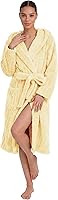 HEARTNICE Women's Fuzzy Soft Long Plush Hooded Robe - Fluffy Warm Cozy Bathrobe