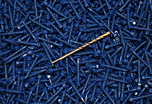 5,000 PCS Hex Washer Head 3/16 x 1-1/4 Concrete Screws Tapcons + 3 Bits Bulk for DIY Real Men