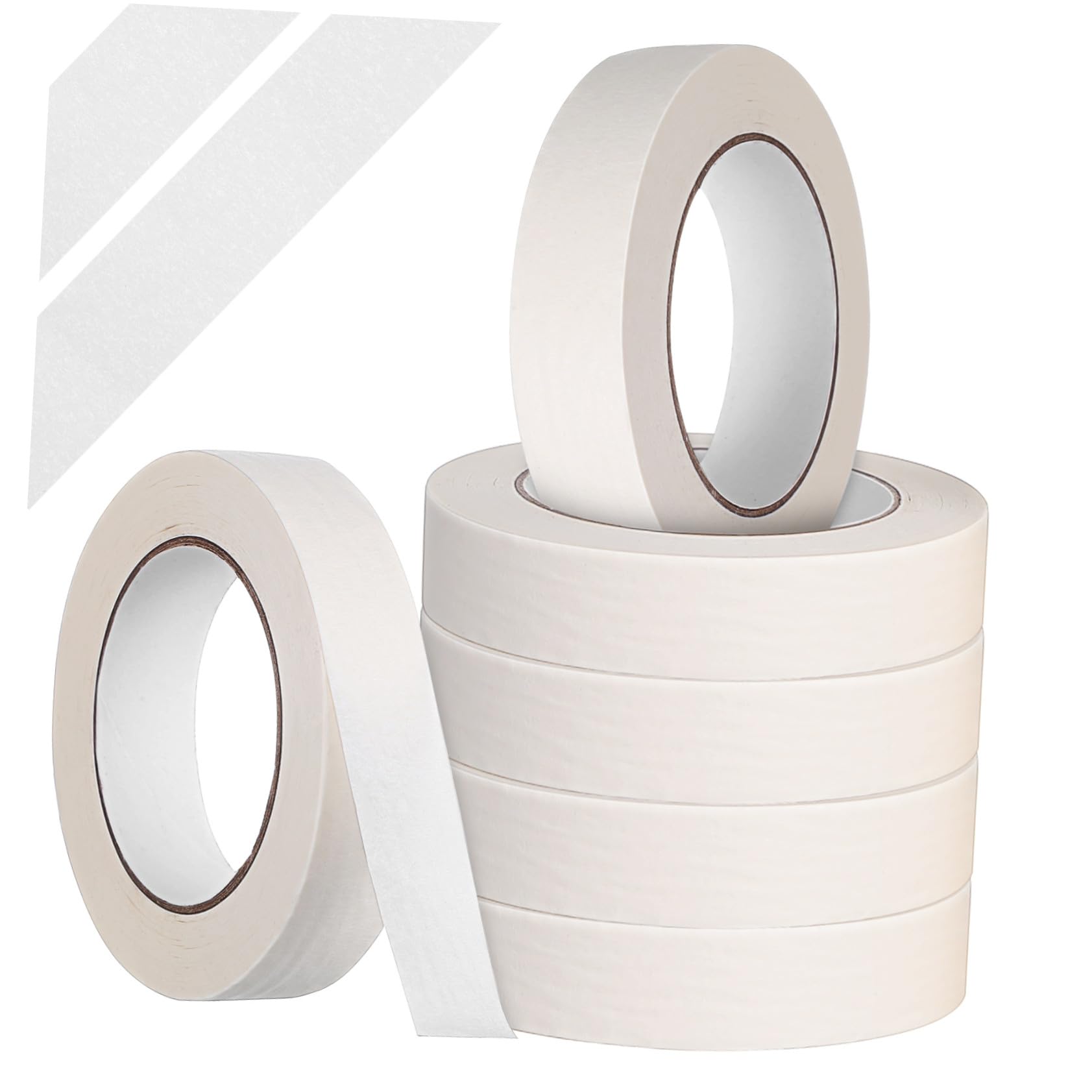 6 Rouleaux Ruban de Masquage Blanc Lot de Facile à Déchirer pour Peinture Bricolage et Projets Artistiques Maison et Bureau