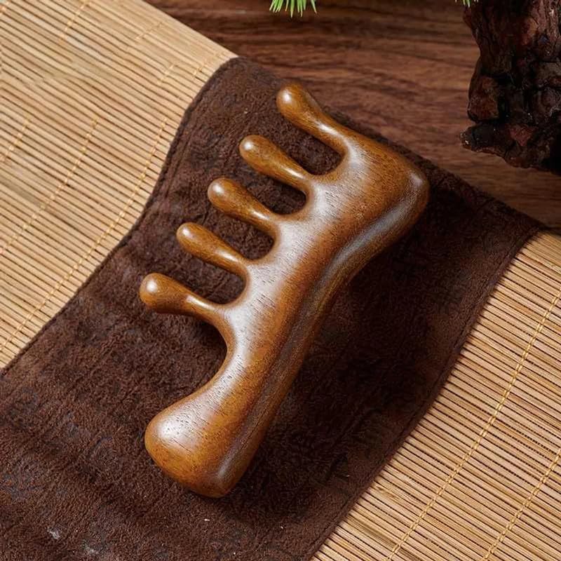 Image of Beaute Secrets Wooden Massager for Hair Growth | Gua Sha Head Massager | Scalp Massagers Natural Wood Hair Massage Comb, Brown