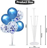 Vista 21 de Juego de decoraciones para fiesta de cumpleaños número 16, serpentinas moradas con soporte de globo de mesa morado, decoraciones de fiesta