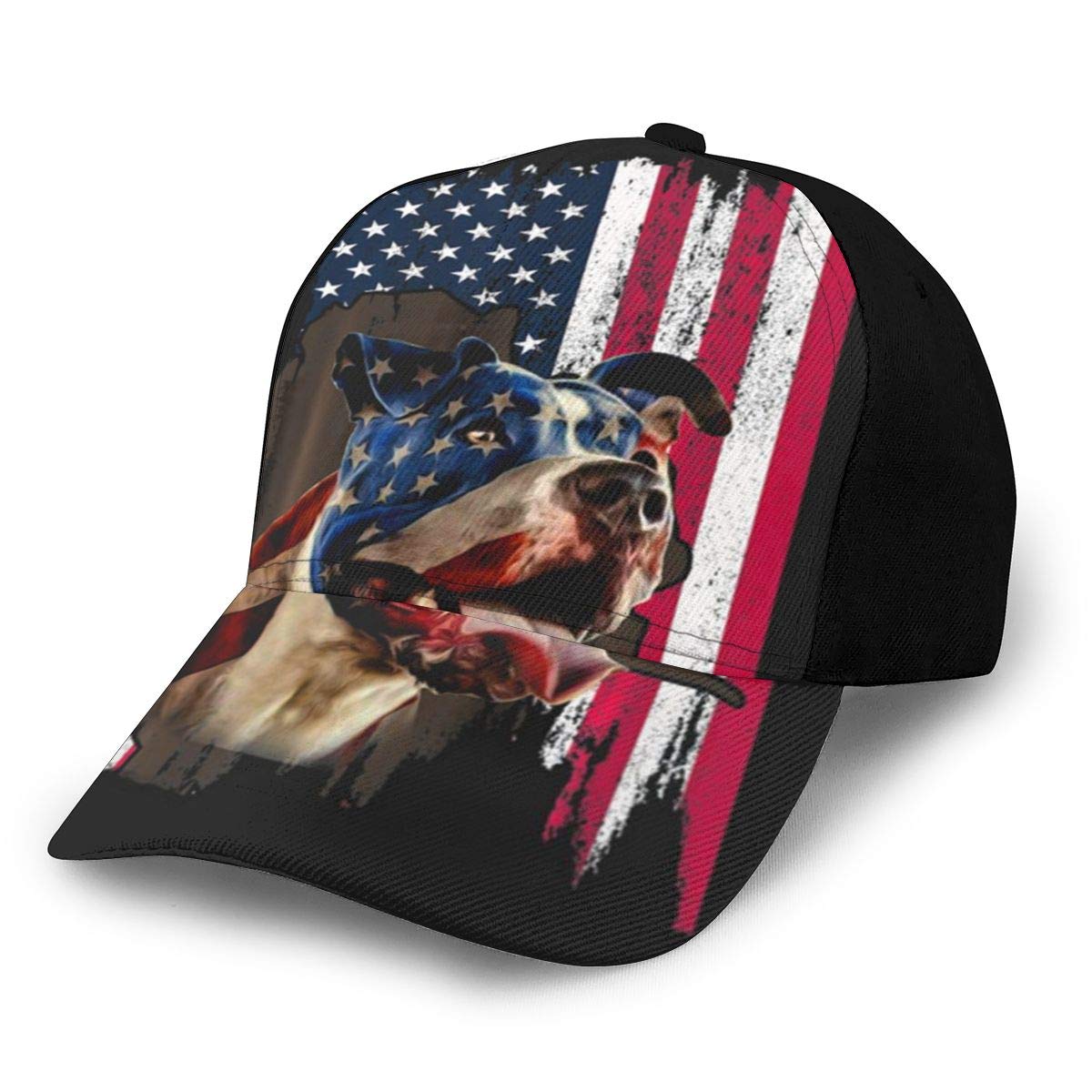 Unisex 3D Printed Baseball Cap American Flag Dog Pit Bull Funny Adjustable Snapback Caps Trucker Hats Outdoor Hat for Men Women