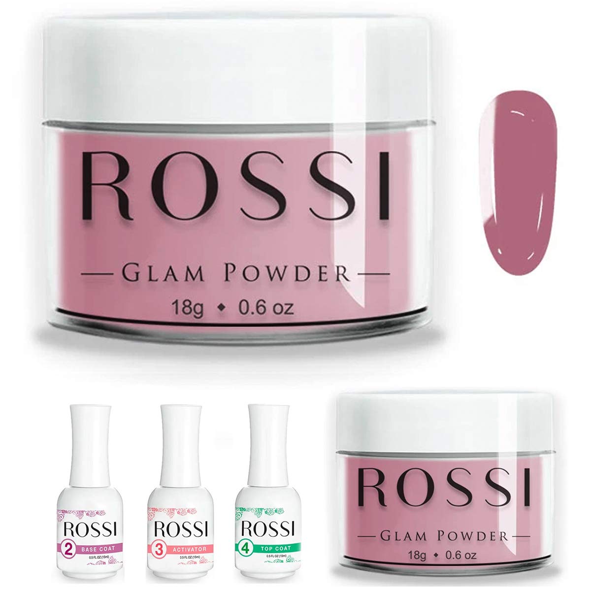 ROSSI Nails Trial Dipping Powder Kit 18grams/Box | French Nail Manicure Nail Art | Set Essential Kit (Forever Yours)