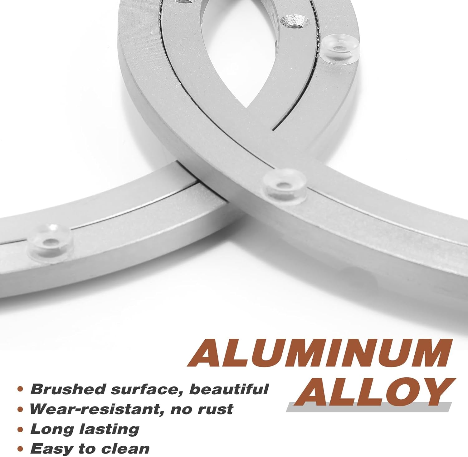 JaGely 2 Pack 12 Inch Lazy Susan Hardware Aluminum Alloy Turntable Rotating Hardware Heavy Duty Lazy Susan Bearing Ring Mechanism for Kitchen Dinning Table