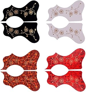 LEIPUPA 4 Pairs Left Right Hand Guitar Pickguards, PVC Flower Printing Colorful Guitar Pick Guard Scratch Plate Acoustic Folk Guitars