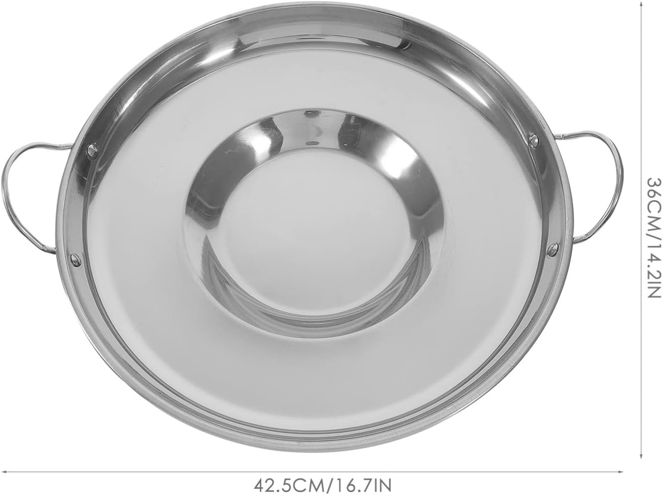 UPKOCH Mexican Style Wok Stainless Steel Comal Para Tacos Concave Frying Nonstick Cooking for Tortillas, Silver