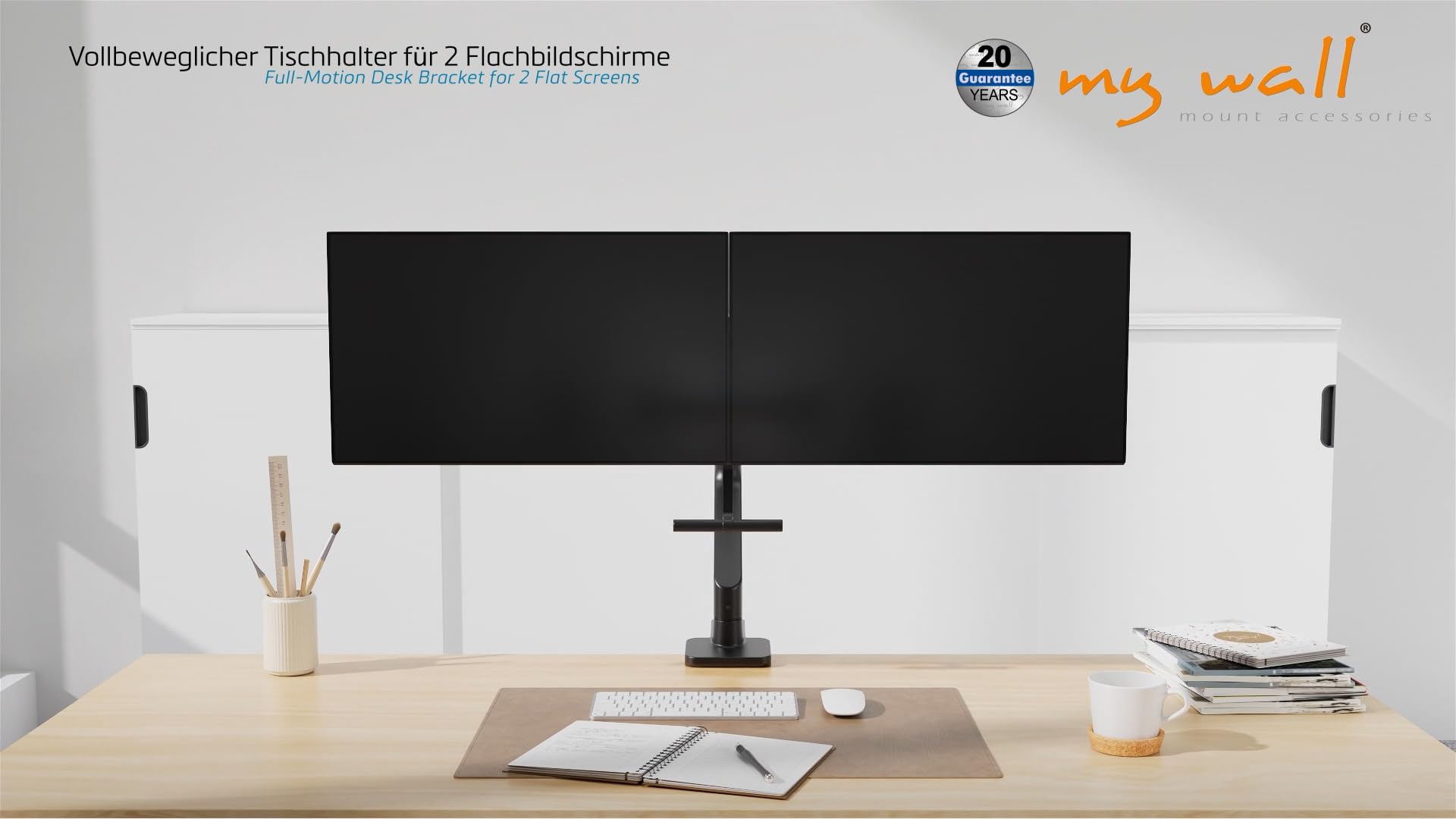 My Wall HL59L - Supporto da tavolo per monitor da 43,2 cm (17) - 81,3 cm (32), inclinabile, girevole, regolabile in altezza
