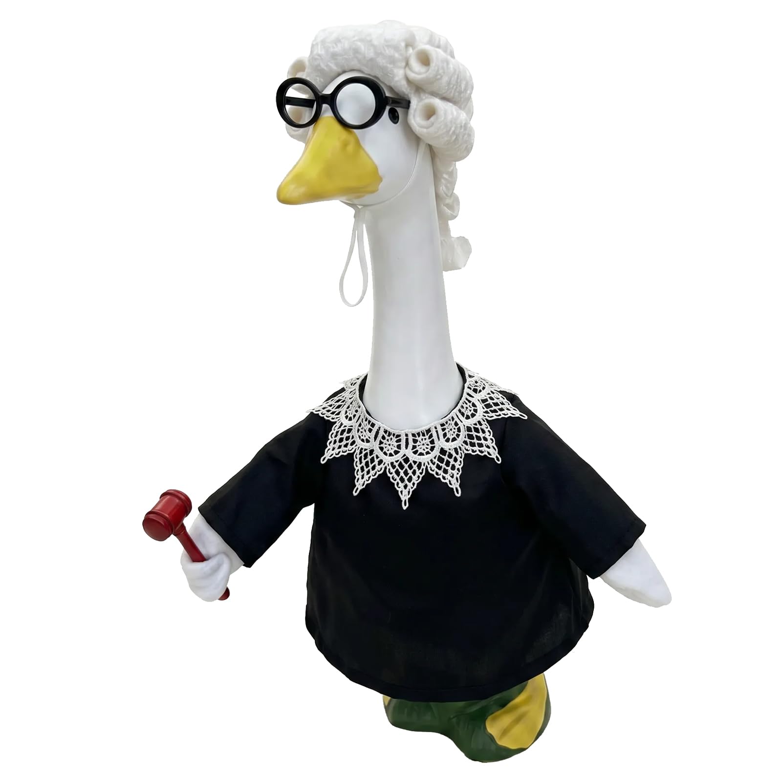 NZWBSHSSP 23 Inch Lawn Goose Outfits Set -Lady Porch Goose Clothes with Headpiece, Cute Outdoor Garden Statue Costume Decor(Black)