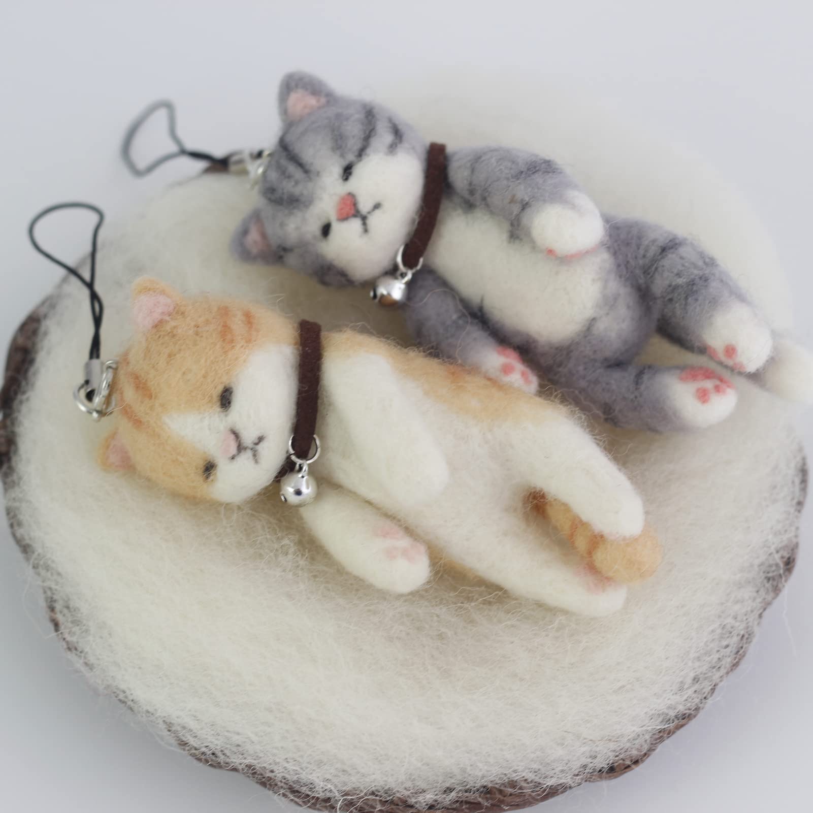 4 kits de fieltro de aguja de animales de 10 cm de altura, kit de manualidades para principiantes, día de la madre, regalo de cumpleaños