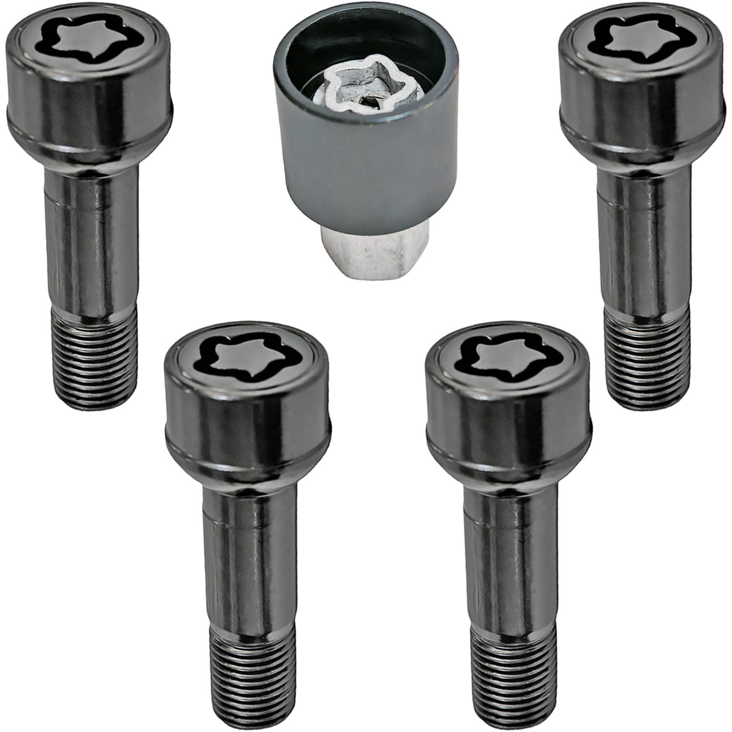 Lockable Wheel Rim Locks Bolt M14 X 1.5 Compatible with Mercedes-Benz AMG C300 E300 E350 S450 GLC300 CLS450 C43 C63 S GLC43 S63 S65, Replace A0019901707 0019901707