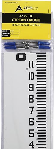 Vista 24 de AdirPro Medidor de flujo de 4 pulgadas de ancho, medidor de profundidad de agua de fibra de vidrio resistente, medidores de flujo