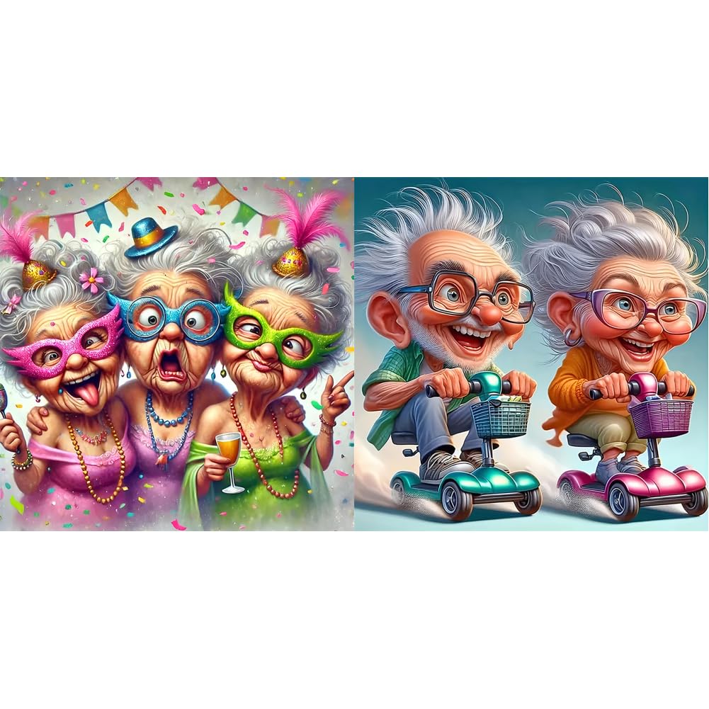 Kexpery 5D Grandma Full Diamond Painting Kit for DIY Art Wall Decoration for Adults and Beginners 40x40cm