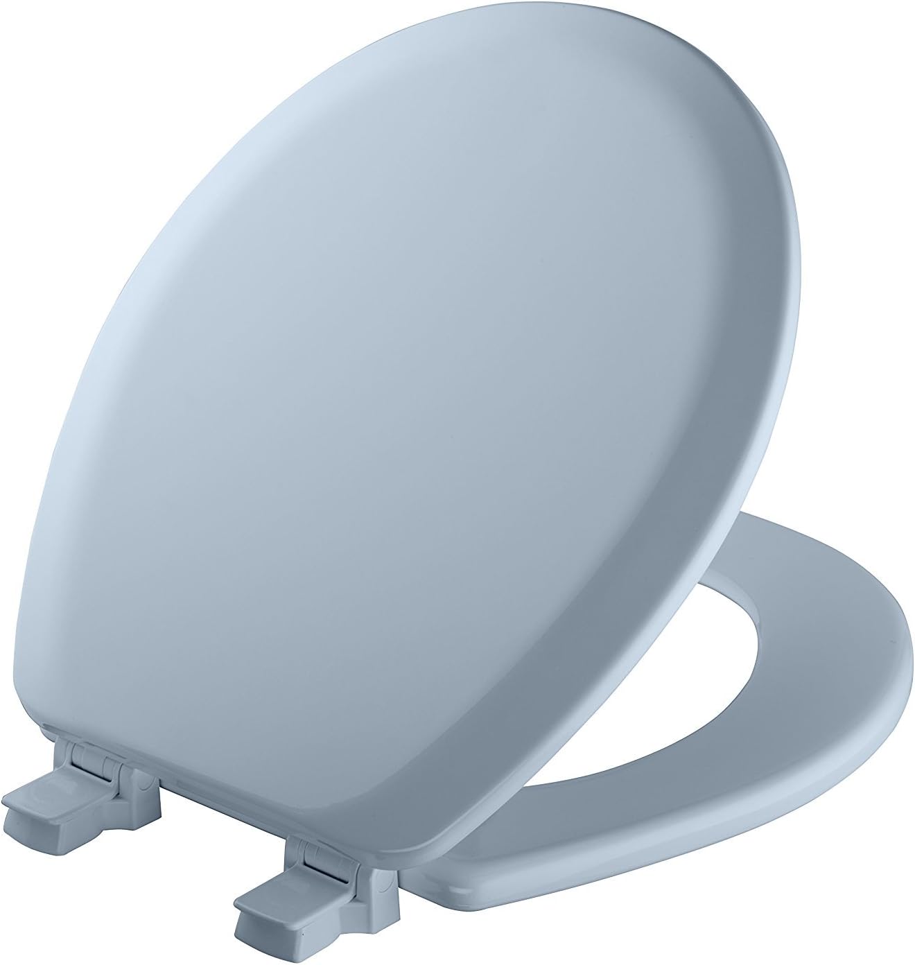 MayfairCameron Sky Blue Toilet Seat, Non Slip Heavy Duty Wood, Easy Clean, Round