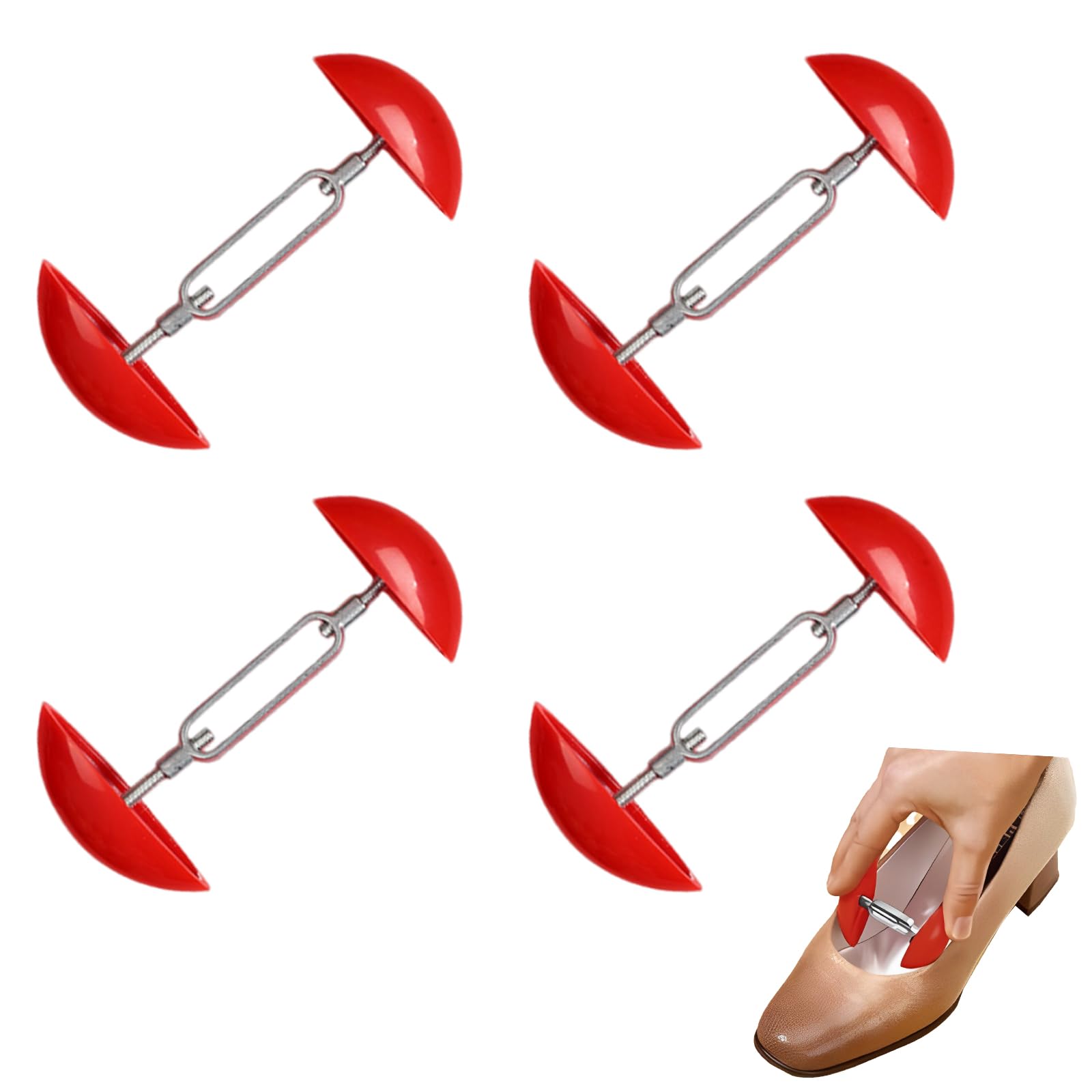 DALAETUS 4 Pièces Écarteurs de Chaussure Réglables pour Femmes - Elargisseur Chaussure Rouges, Tendeur de Chaussures, Mini Embauchoirs pour Pieds Larges, Sandales à Talons Hauts et Chaussures en Cuir