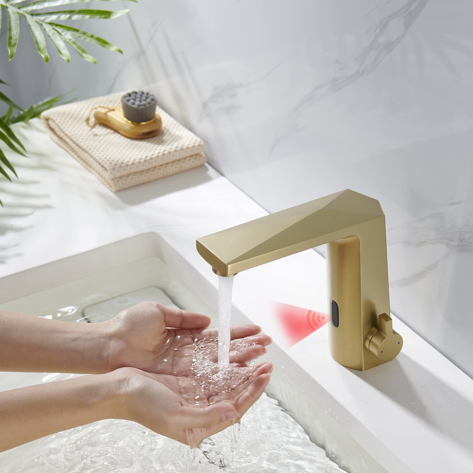 Sensor Faucet With Control Box And Drain Automatic Touchless Bathroom ...