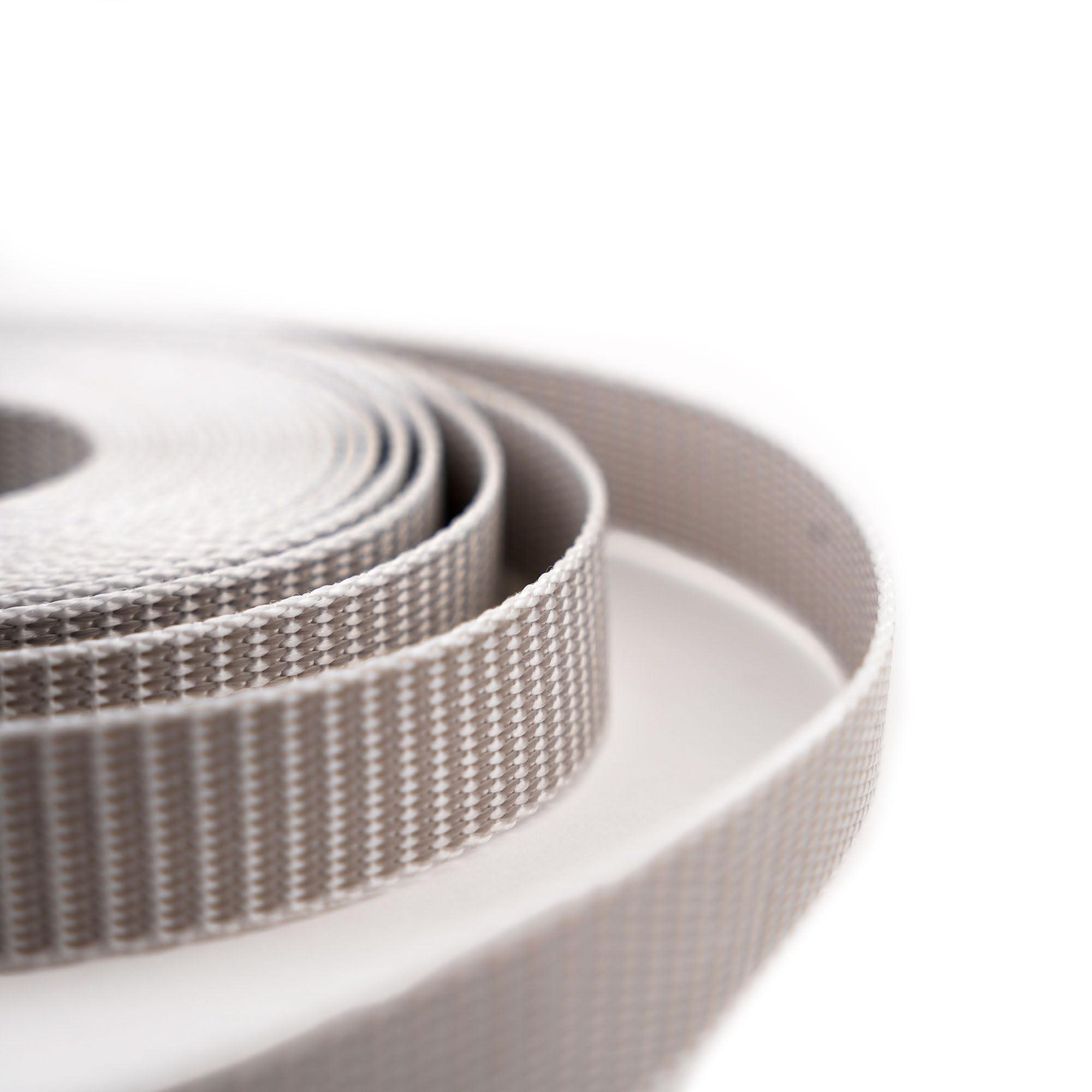 Sangle de volet roulant Gris 15 mm Longueur : 50 m Convient pour volets roulants sur portes et fenêtres [Haute résistance à la déchirure et stabilité UV] Sangle de volet