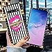 Square Case Compatible Samsung Galaxy S10 Plus Pink Lips in Bullet Luxury Elegant Soft TPU Full Body Shockproof Protective Case Metal Decoration Corner Back Cover Galaxy S10+ Case 6.4 Inch