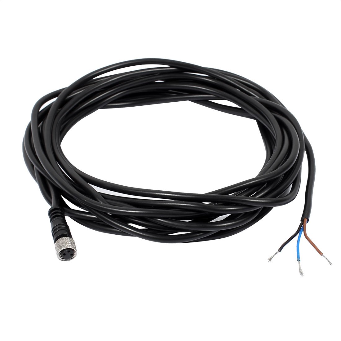 Uxcell Women's Black Sourcingmap M8 Straight 3 Pins Connector Aviation Socket Electrical Cable 5M