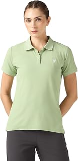 TECHNOSPORT Womens Polyester Slim Fit Solid Half Sleeve Polo Matpiq T-Shirt with Techno Dry, Anti Static for Regular Use Price In India