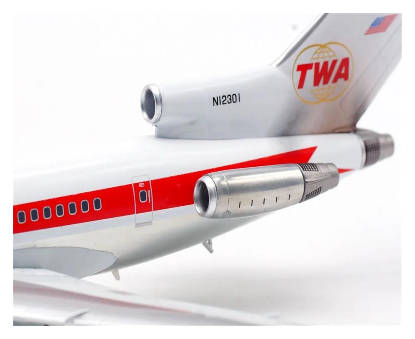 Aerobatic Flugzeug 1:200 Inflight IF722TW0120W TWA Airlines Boeing B727-200 Druckguss-Flugzeug Jet Modell N12301