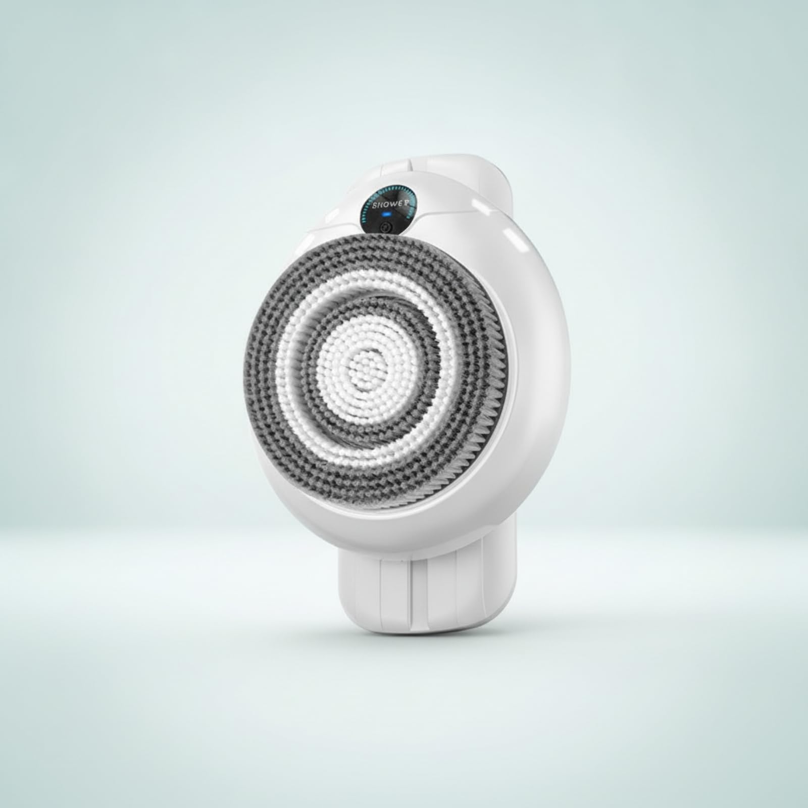 Electric Shower Scrubber Wandmontierte Duschbürste Rückenbürste Körperreiniger Massagesystem mit Anzeige Höhenverstellbar Kabellos Ladbar aus Nylon