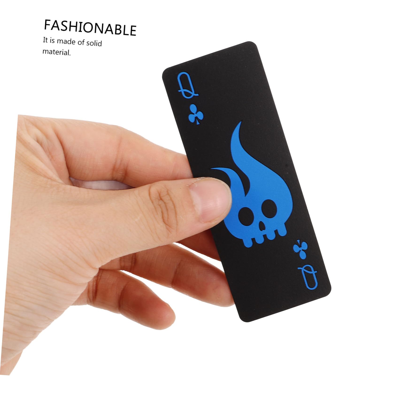 BESPORTBLE Schwarze Wasserfeste Spielkarten Totenkopf PVC Kartendeck mit Roten und Blauen Motiven für Erwachsene Party Kartenspiel