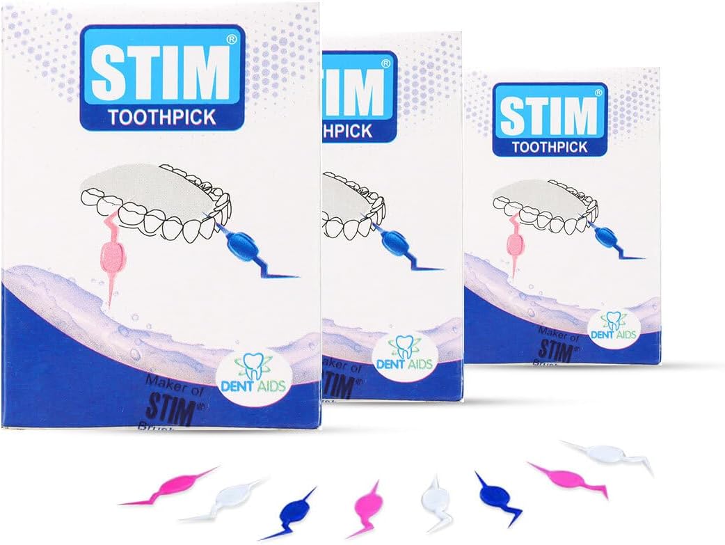 STIM Tooth Pecker | Effective cleaning between teeth | High Grade Plastic | 25 Toothpick (Pack of 3)