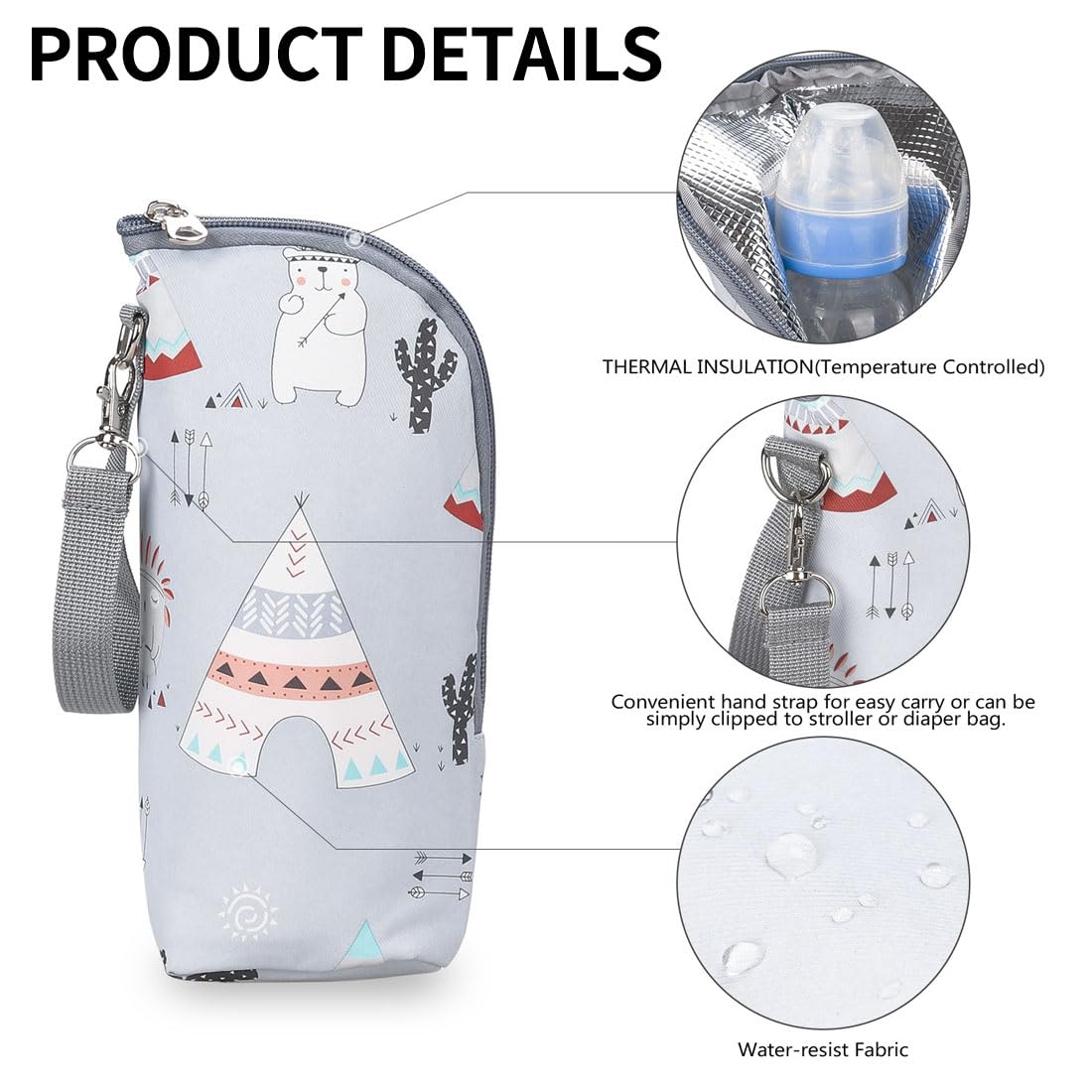 1 Pcs Babyflasche Isolierungstasche, tragbare Babyflaschen-Tasche für Kinderwagen Outdoor-Reisen