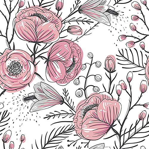 Fotomurale de rosas pastel para tapar imperfecciones de pared sin obras 3