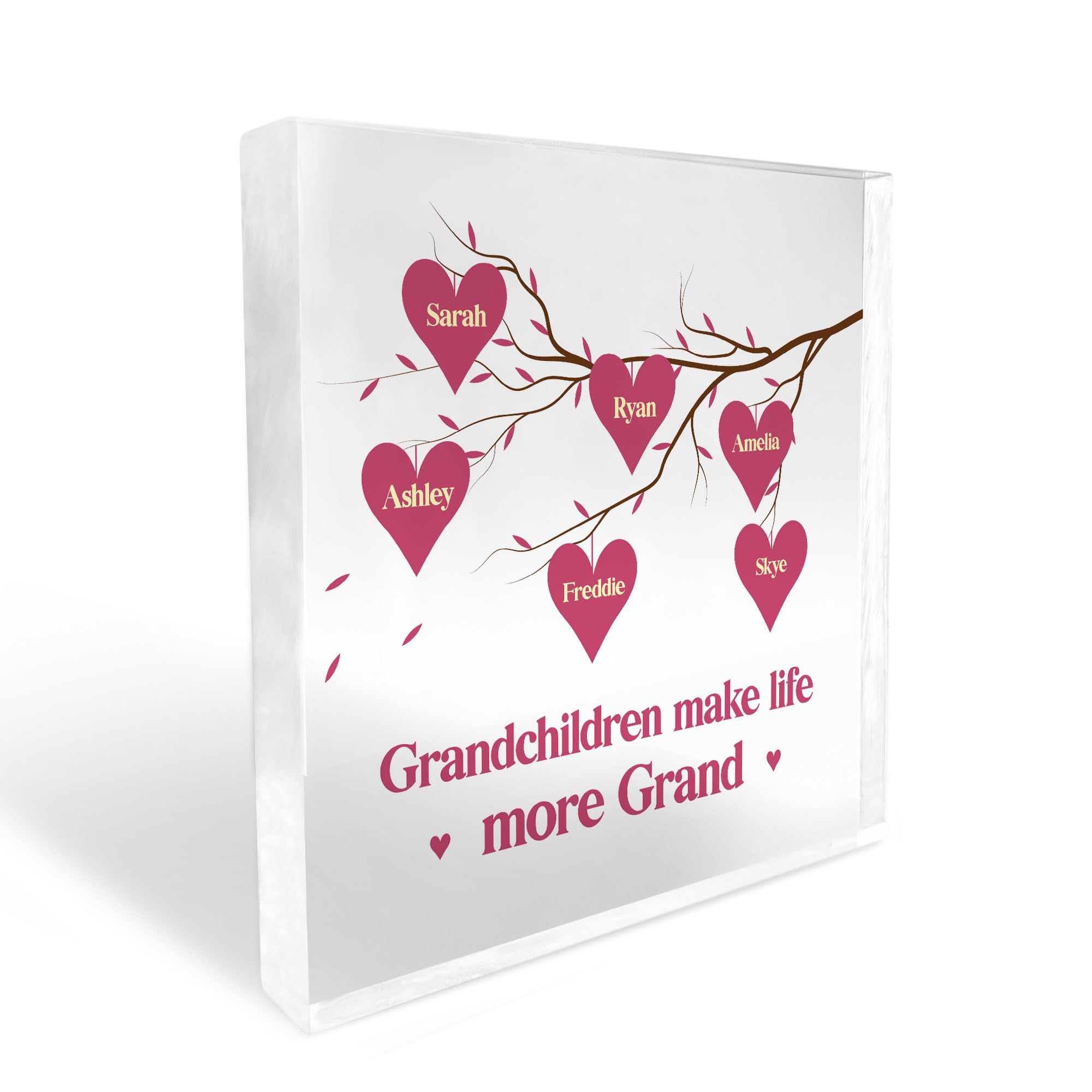 Red Ocean Gift For Nan Nanny Grandma Nana Personalised Acrylic Block Birthday Christmas For Her Keepsake