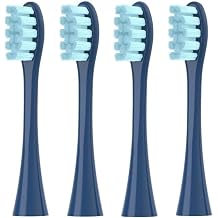 Replacement Brush Heads .Compatible for Oclean X/X PRO/ Z1/ F1/ One/Air 2 /SE Electric Toothbrush Head Soft Bristle Nozzles4 Pcs Blue