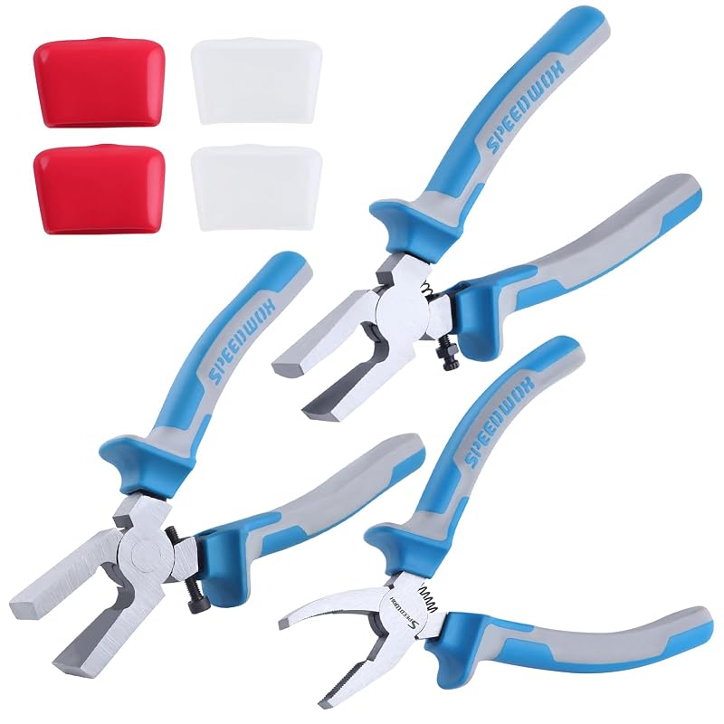 Jogo de Alicates para Vidro SPEEDWOX, Running, Quebra-Vidro e Grozer, 15,2 cm, com Pontas de Borracha, 3 peças