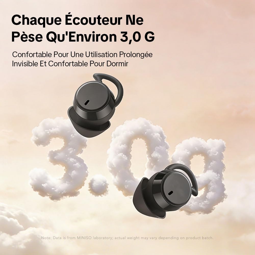 MS217 Écouteur Traducteur Instantané IA 165 Langues | Ecouteurs Bluetooth Sans Fil 6.0, 40H d'Autonomie, Mini Écouteur Sommeil pour Dormir sur le Côté, Voyages, Réunions – Noir