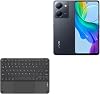 BoxWave Keyboard Compatible with vivo Y78 SlimKeys Bluetooth Keyboard with Trackpad, Portable Slim TouchPad - Jet Black