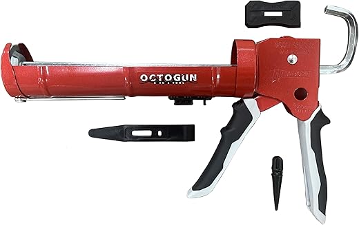 Newborn 930-GTD Drip-Free Smooth Hex Rod Cradle Caulking Gun with Gator Trigger Comfort Grip, 1/10 Gallon Cartridge, 10:1 Thrust Ratio
