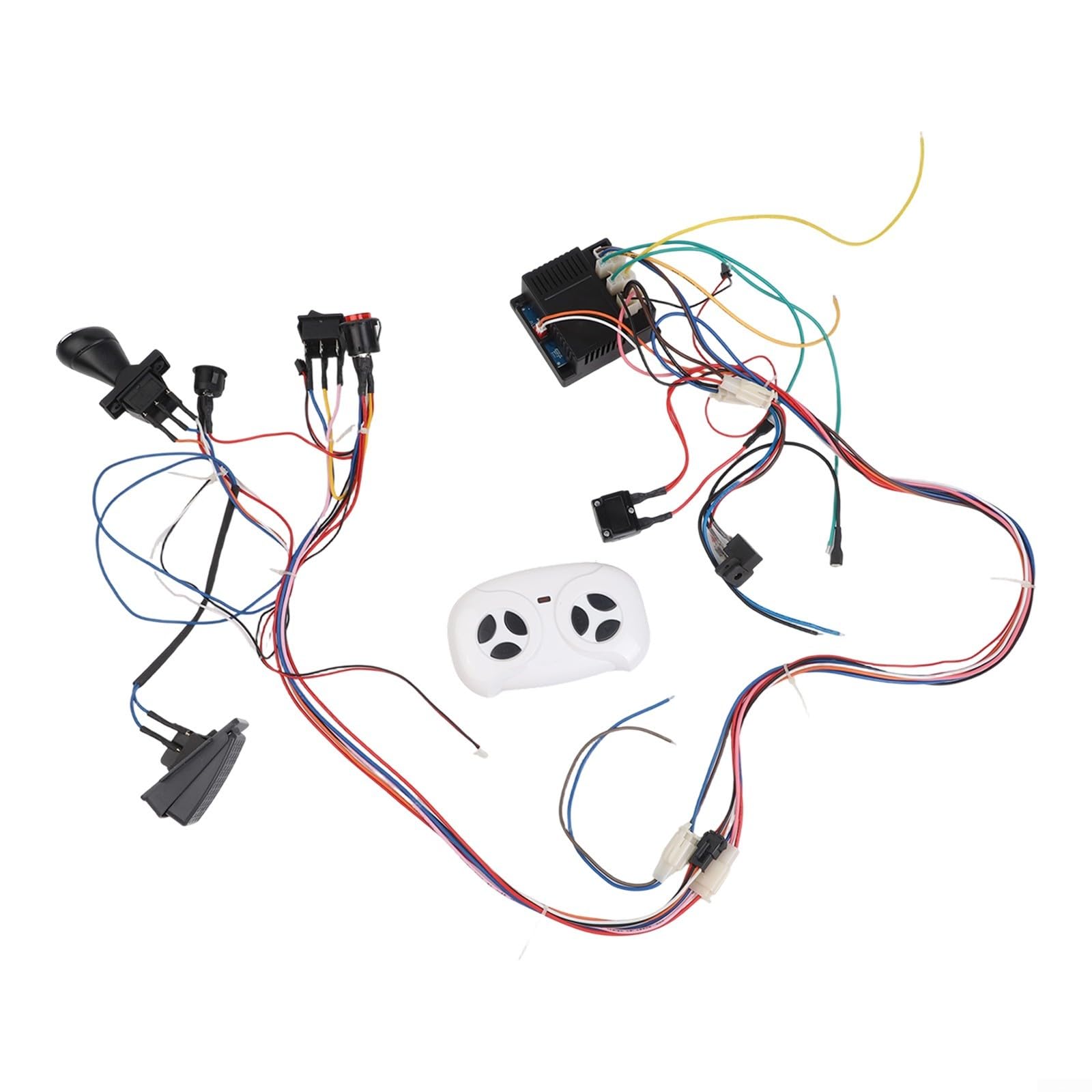 Yhenlovtt Ensemble de télécommande pour voiture électrique pour enfants avec récepteur sans fil 2,4G pour voiture à monter pour enfants, ensemble de câblage de modification DIY pour modèles 6V 12V