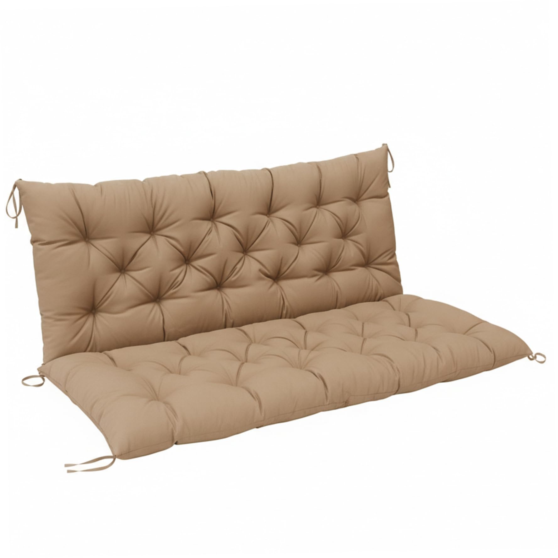 CAKEEYUM Porch Swing Cushions 47x39 Inch Thick Water-Resistant Outdoor Swing Cushions with Ties for Porch Patio Garden - Camel, Outdoor, Cushion, Cushi