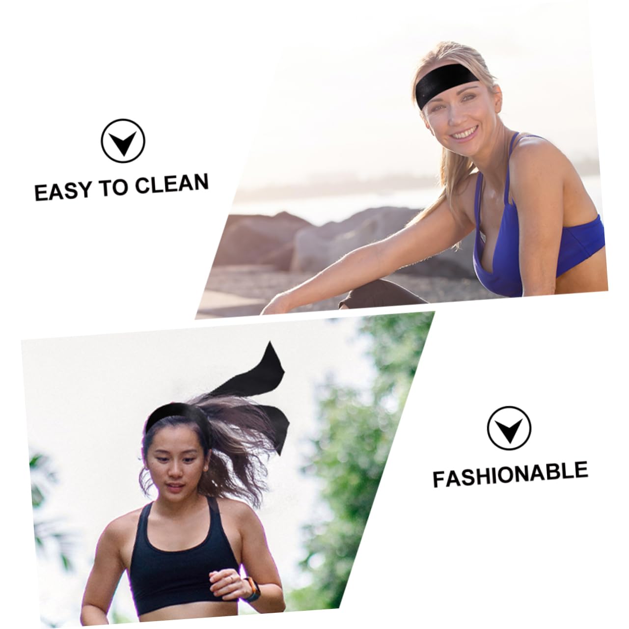 WOONEKY Fasce per Chioma per Yoga e Palestra Traspiranti e Facili da Pulire Set di 4 in Raso Larghe Accessori Chioma Eleganti e Funzionali