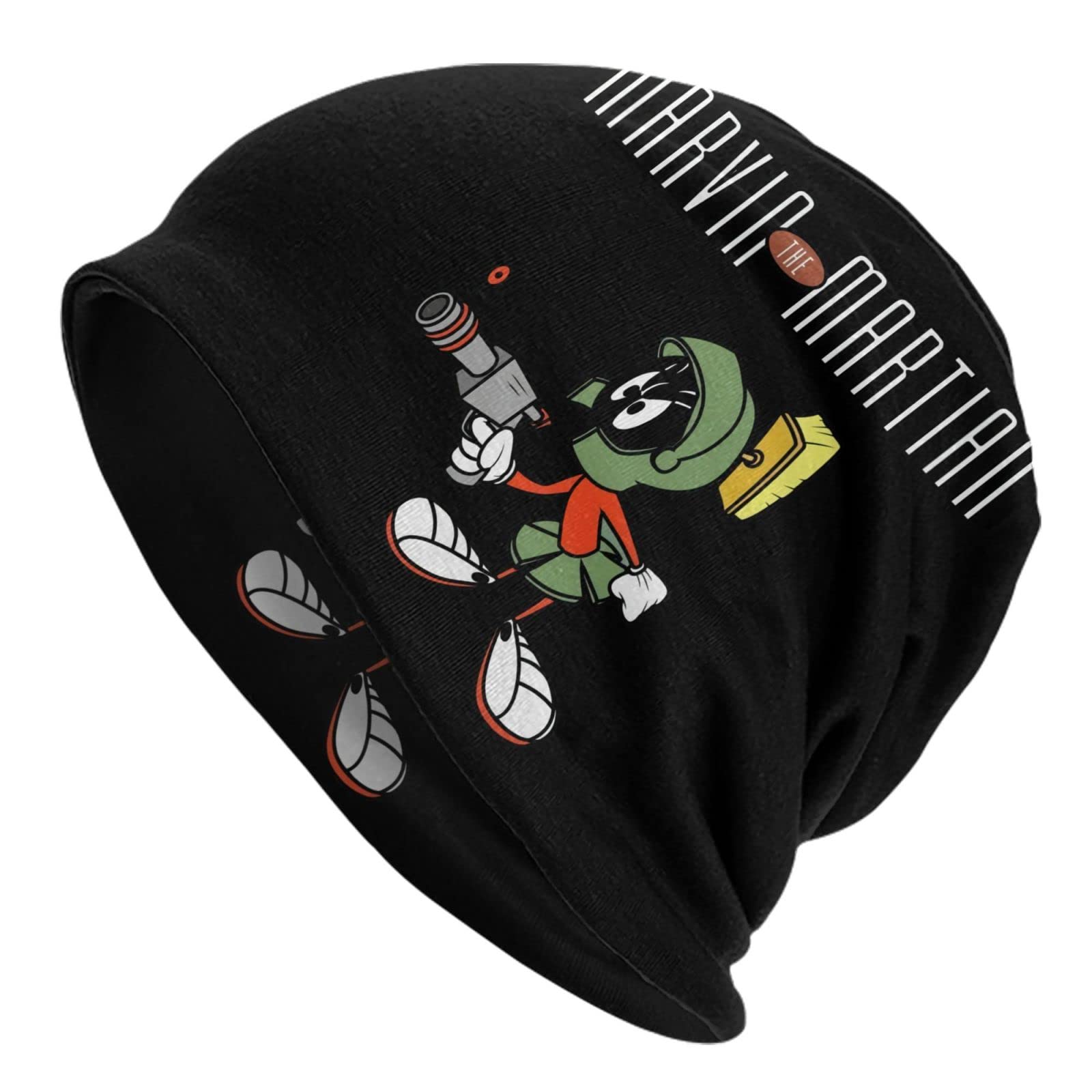 DHOUTSLSlouchy Knit Hat Marvin Anime The Martian Beanie Hat Thin Skull Cap for Mens Women Gift Black