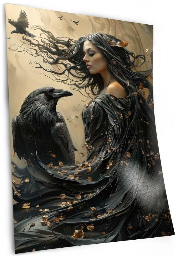 Amazon.com: Morrigan Goddess Fine Art Print - Witchy Raven, Gothic