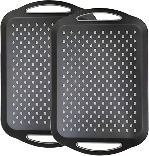 Miniatura 9 de Bandeja rectangular antideslizante para servir alimentos con asas, bandeja multiusos antideslizante para bandejas de desayuno y bebidas (blanco)