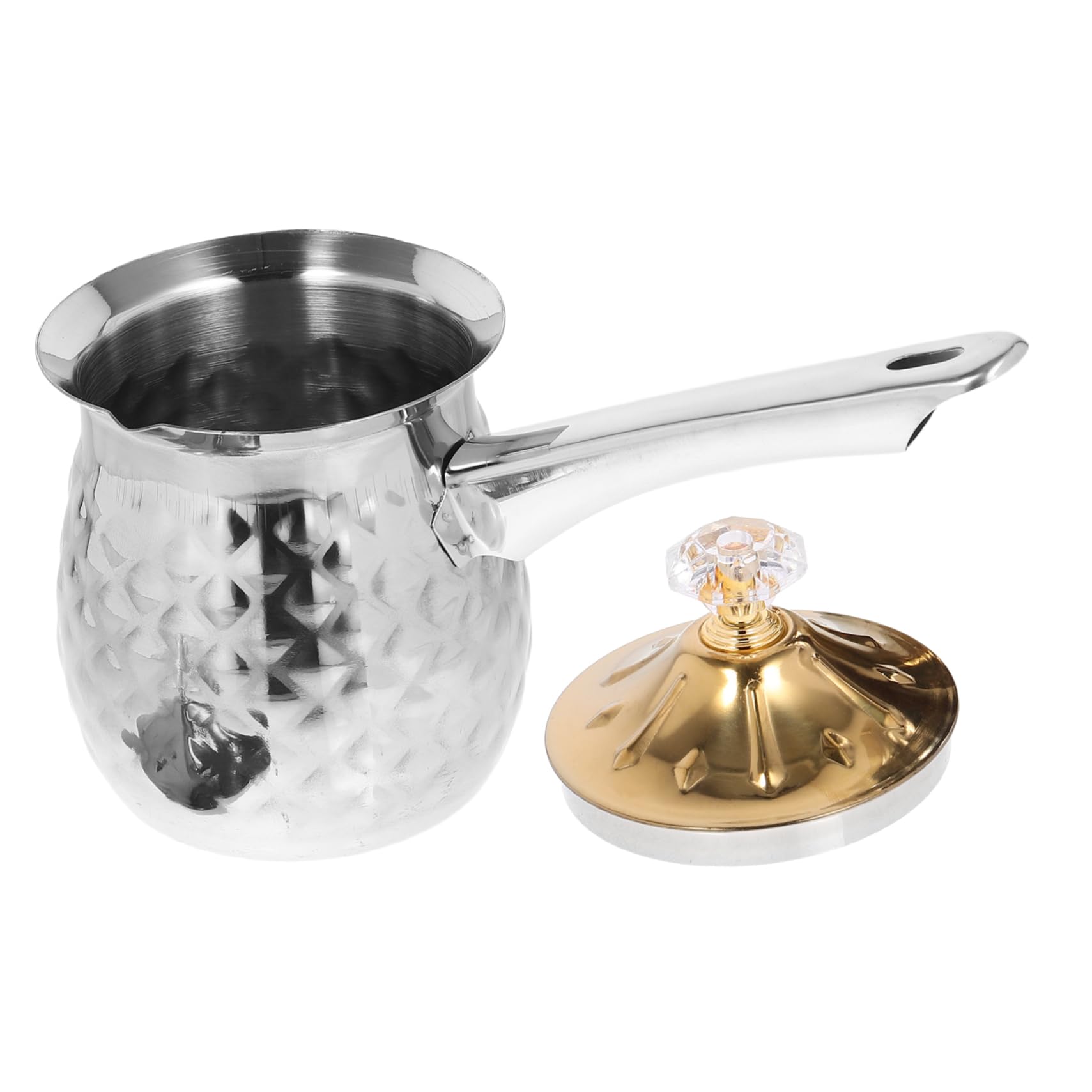 Cabilock Frothing Pitcher Convenient Milk Steaming Cup for Latte Art Accessory with Random Cover Color for Espresso and Cappuccino Preparation Random Color