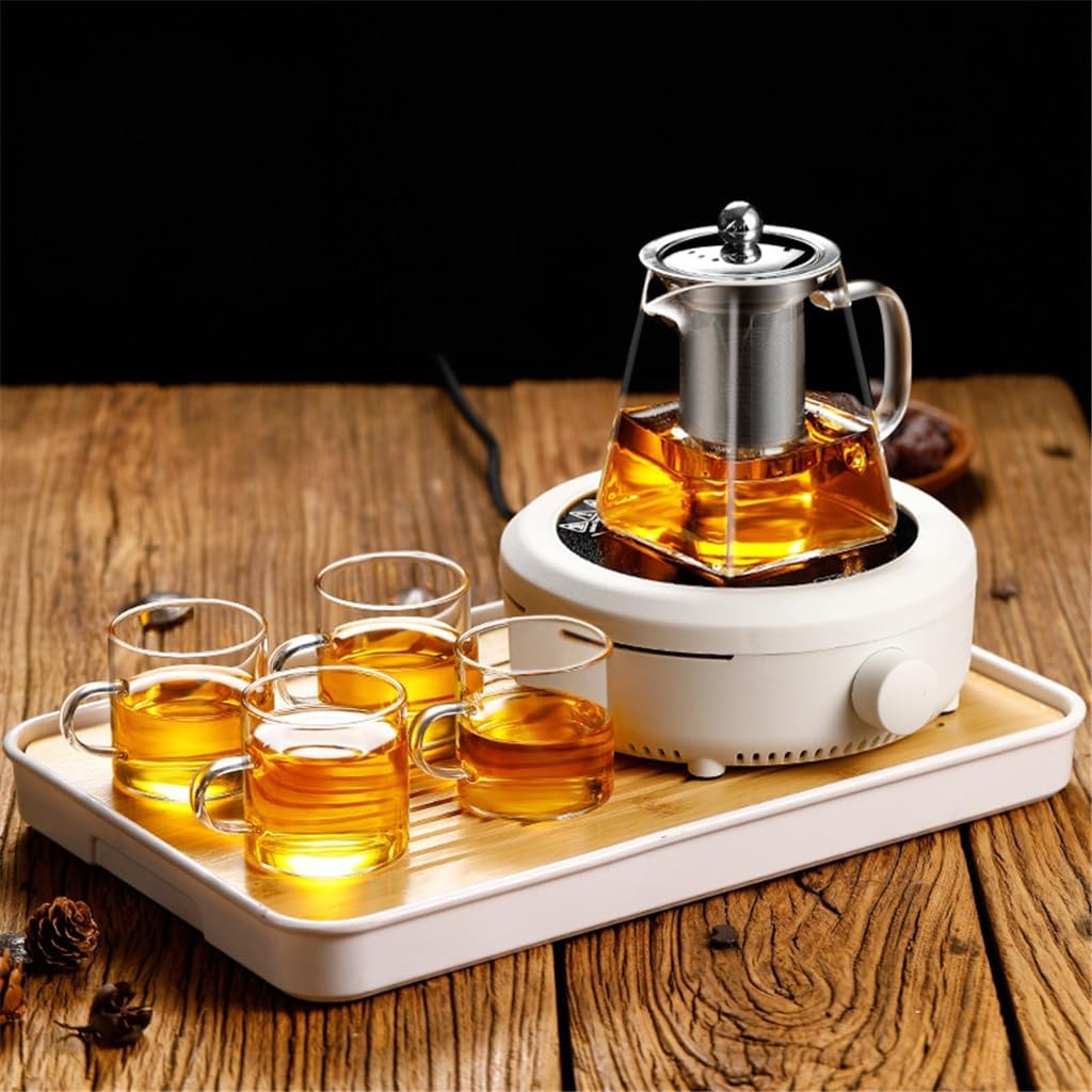 Home Kettle Tea Pot with Tea Tray Radiant-Cooker Japanese Style Kettle 750ml Teapot Stainless Steel Tea Pot with Filter Tea Set Auspicious Clouds