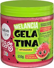 Salon Line, Gelatina Ativadora, #TodeCacho Kids, Melancia, Vegano - Para Cabelos Ondulados, Cacheados e Crespos, 550g