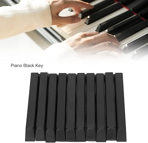 Miniatura 4 de Llaves de repuesto para piano, 10 piezas ABS negro mate de repuesto para teclado de piano (L:3.9 in)